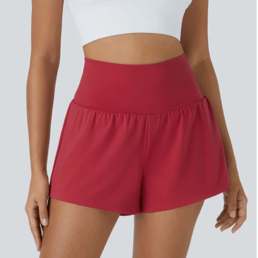 NWT HALARA Red High Waist Athletic Shorts